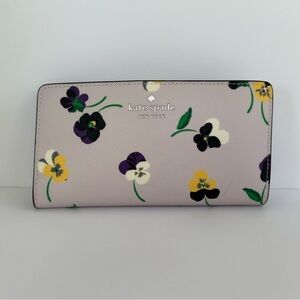 Kate Spade Dana Large Slim Bifold Wallet in Pansy Floral Print